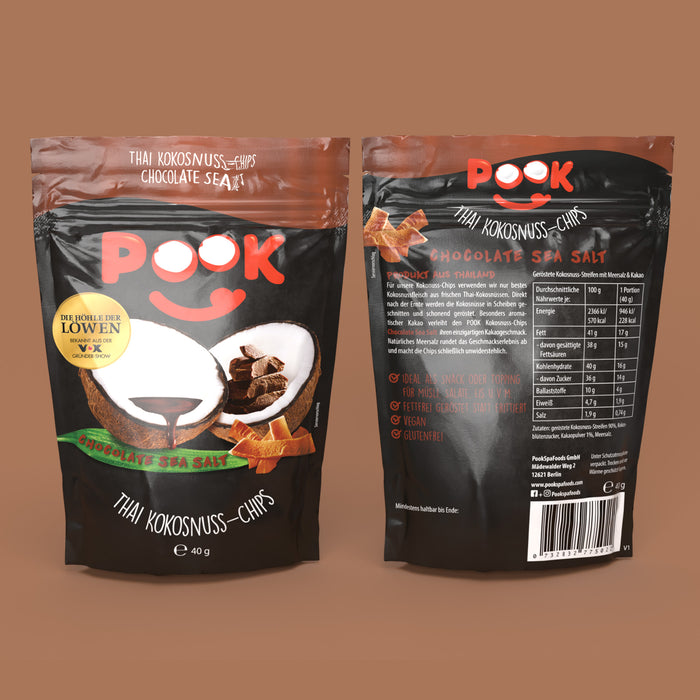 POOK Kokonuss-Chips - Chocolate Sea Salt 40g